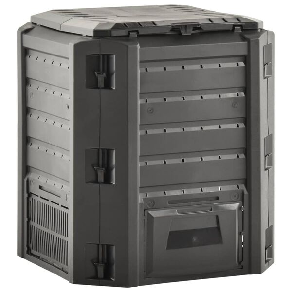 vidaXL Compostador de jardín negro 380 L