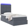 vidaXL Cama con almacenamiento y LED con LED Gris oscuro 90 x 190 cm