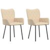 vidaXL Sillas de comedor 2 unidades tela color crema