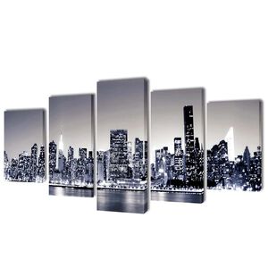 vidaXL Set decorativo de lienzos para pared perfil Nueva York 100 x 50 cm