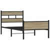 vidaXL Estructura de cama sin colchón madera roble Sonoma 75x190 cm