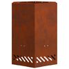 vidaXL Hoguera Sin Humo Marr&oacute;n 38 x 38 x 51 cm Acero autopatinable