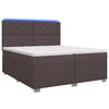 vidaXL Cama box spring con colch&oacute;n Marr&oacute;n Oscuro 200 x 200 cm Tela