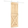 vidaXL Puerta Corredera Natural y Blanco 80 x 210 cm