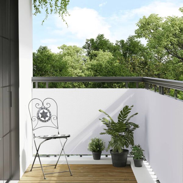 vidaXL Toldo para balcón ratán sintético blanco 300x80 cm