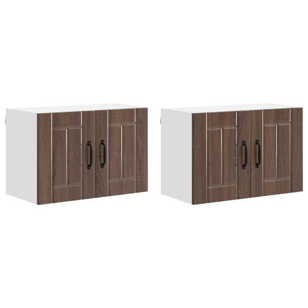 vidaXL Gabinetes de pared de cocina 2 pcs Roble Marr&oacute;n 60 x 31 x 40 cm