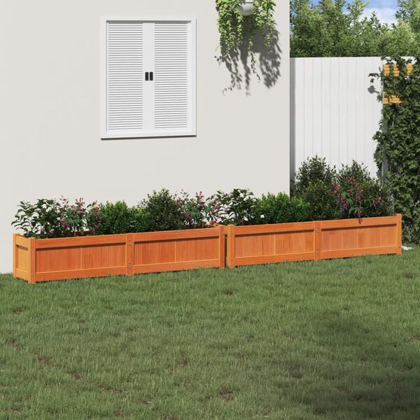 vidaXL Jardineras de exterior 2 uds madera maciza de pino marr&oacute;n cera