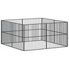 vidaXL Corralito para perros con 8 paneles acero galvanizado negro