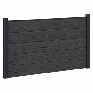 vidaXL Conjunto de valla 180 x 105 cm WPC y Aluminio Negro