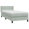 vidaXL Cama box spring con colch&oacute;n terciopelo gris claro 80x220 cm