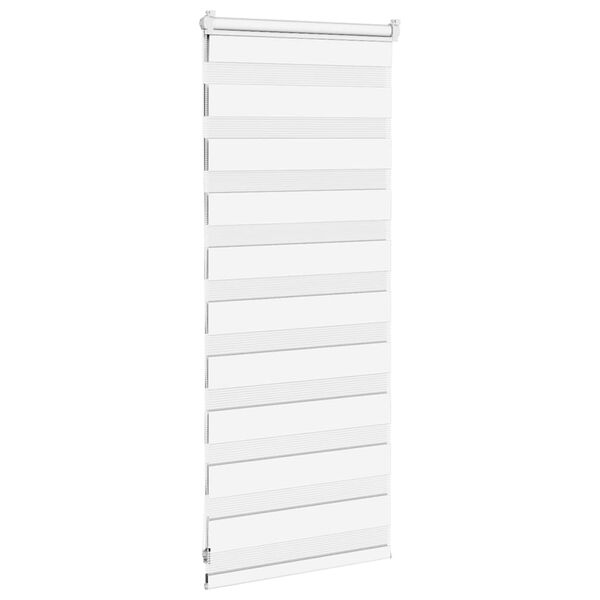 vidaXL Estor cebra blanco 65x100 cm tejido ancho 60,9 cm poli&eacute;ster