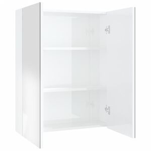 vidaXL Armario de espejo de ba&ntilde;o MDF blanco brillante 60x15x75 cm