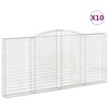 vidaXL Cestas de gaviones 10 uds forma de arco hierro 400x30x180/200cm