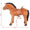 vidaXL Caballo de juguete de pie de peluche marr&oacute;n