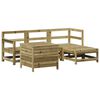 vidaXL Juego de sof&aacute;s de jard&iacute;n 5 piezas madera de pino impregnada