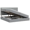 vidaXL Cama con almacenamiento y colch&oacute;n Gris Claro 200 x 200 cm tela