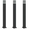vidaXL L&aacute;mparas de suelo de exterior 3 unidades aluminio negro 110 cm