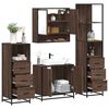 vidaXL Set de muebles baño 4 pzas madera contrachapada roble marrón