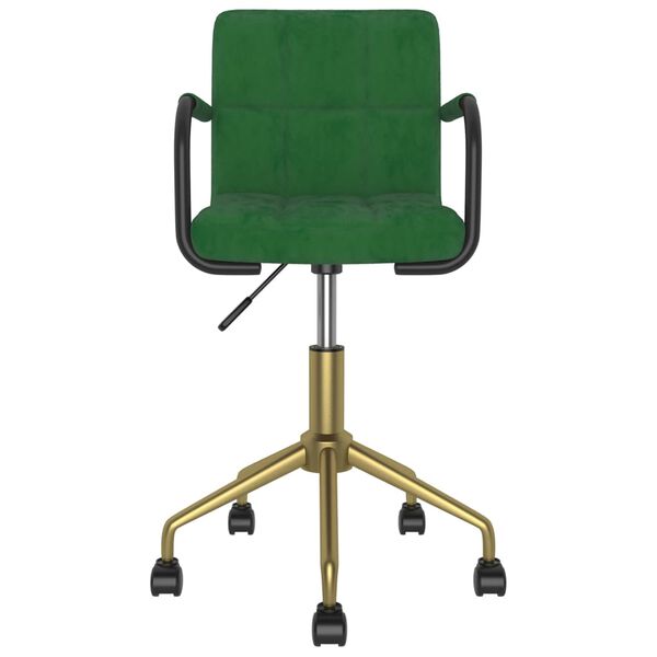 vidaXL Silla de comedor giratoria de terciopelo verde oscuro