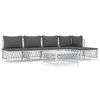 vidaXL Juego de muebles de jard&iacute;n 6 piezas y cojines acero blanco