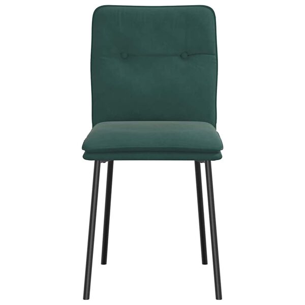 vidaXL Sillas de comedor 2 unidades terciopelo verde oscuro
