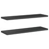 vidaXL Estantes de pared 2 uds acero inoxidable negro 100x30x3 cm