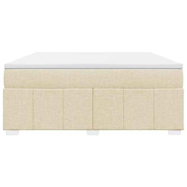 vidaXL Cama box spring con colch&oacute;n tela color crema 180x200 cm
