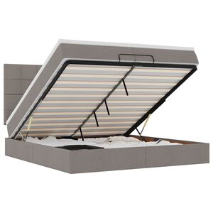 vidaXL Estructura de cama otomana con colchones tela topo 200x200cm