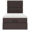 vidaXL Estructura cama otomana colch&oacute;n tela marr&oacute;n oscuro 90x190 cm