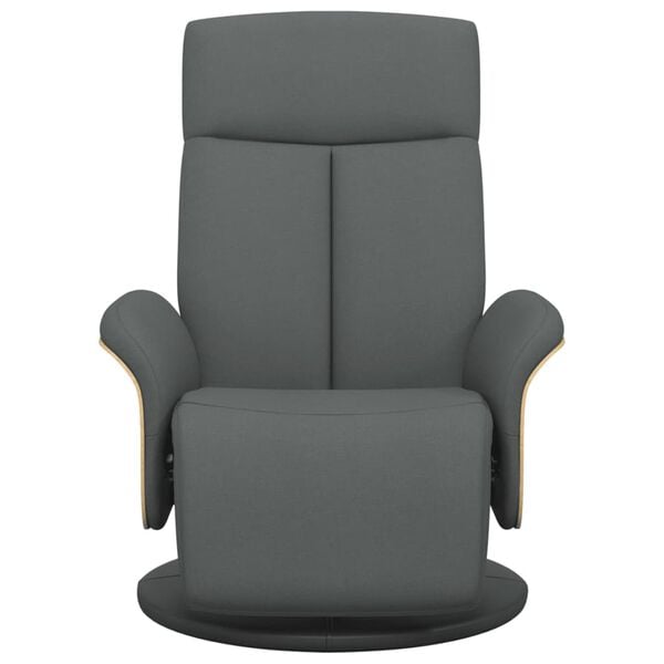 vidaXL Sill&oacute;n reclinable con reposapi&eacute;s tela gris oscuro
