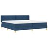 vidaXL Cama tipo Box Spring con colch&oacute;n Azul 200 x 200 cm Poli&eacute;ster