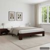 vidaXL Estructura cama sin colch&oacute;n madera pino marr&oacute;n oscuro 160x200cm