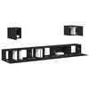 vidaXL Conjunto de mueble de TV 7 pcs Roble Negro 100 x 30 x 30 cm
