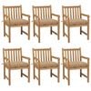 vidaXL Sillas de jard&iacute;n 6 uds madera maciza de teca cojines beige