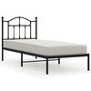 vidaXL Estructura cama sin colch&oacute;n con cabecero metal negro 90x200 cm