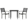 vidaXL Juego de comedor para jard&iacute;n 3 piezas acero y textilene negro