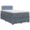 vidaXL Cama box spring con colch&oacute;n Gris oscuro 120 x 200 cm Terciopelo