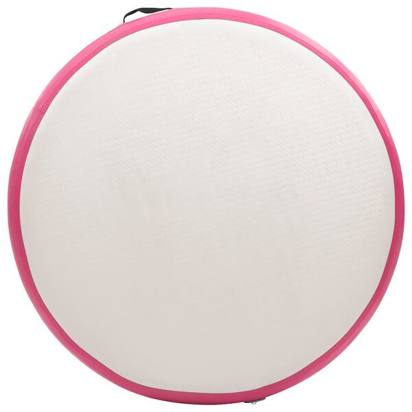 vidaXL Esterilla inflable de gimnasia y bomba PVC rosa 100x100x20 cm