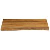 vidaXL Tablero de mesa borde natural madera maciza mango 80x60x3,8 cm