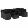 vidaXL Set de sof&aacute;s de jard&iacute;n 8 piezas y cojines rat&aacute;n sint&eacute;tico negro