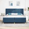 vidaXL Cama tipo Box Spring con colch&oacute;n con LED Azul 200 x 200 cm tela