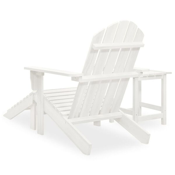 vidaXL Silla con otomana y mesa jard&iacute;n Adirondack macizo abeto blanco