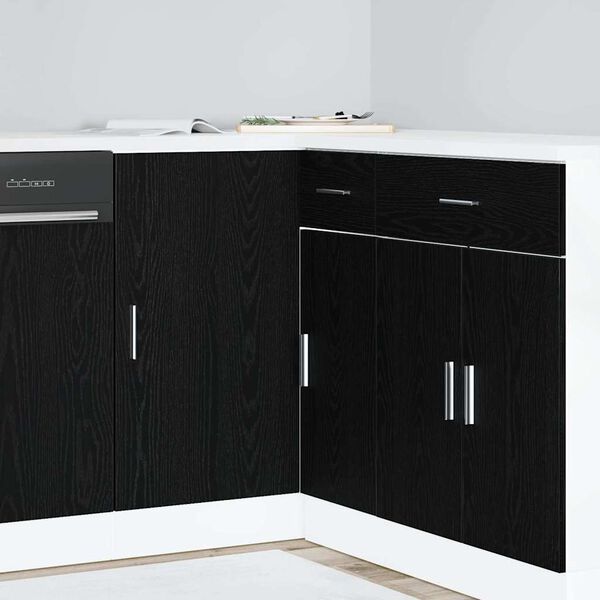 vidaXL Gabinete Base de Esquina de Cocina con puerta Roble negro