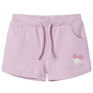 Pantalones cortos infantiles con cord&oacute;n color lila mixto 116