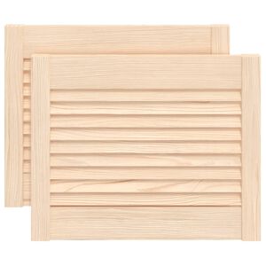 vidaXL Puerta de armario de lamas 2 uds madera de pino 39,5x49,4 cm