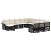 vidaXL Conjunto de sof&aacute;s de jard&iacute;n 12 uds. Negro y Blanco Crema