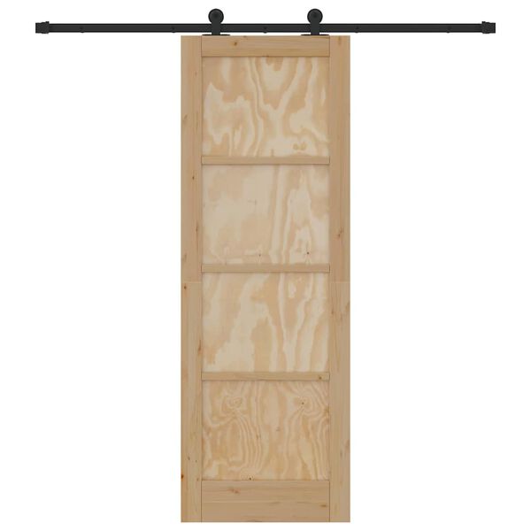 vidaXL Puerta Corredera Natural y negro 73,5 x 211 cm