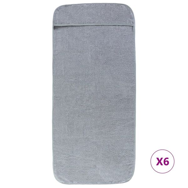 vidaXL Toallas de playa 6 uds tela gris 400 g/m² 60x135 cm
