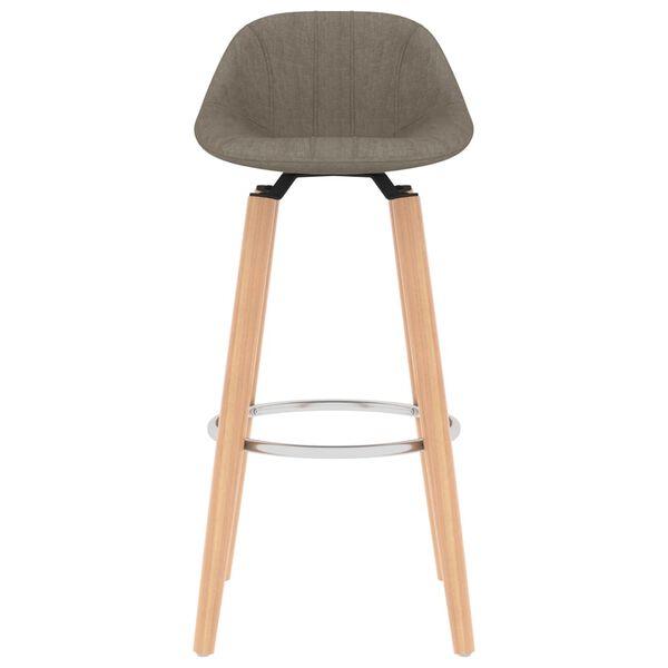 vidaXL Taburetes de cocina 2 unidades tela gris taupe