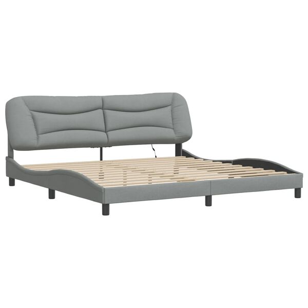 vidaXL Estructura de cama con LED sin colch&oacute;n Hvar gris claro 200x200 cm